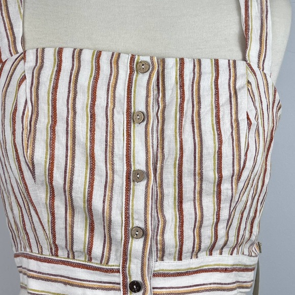 Forever 21 Red Sahara Collection Cropped Striped Linen Tank size Large - Picture 2 of 7